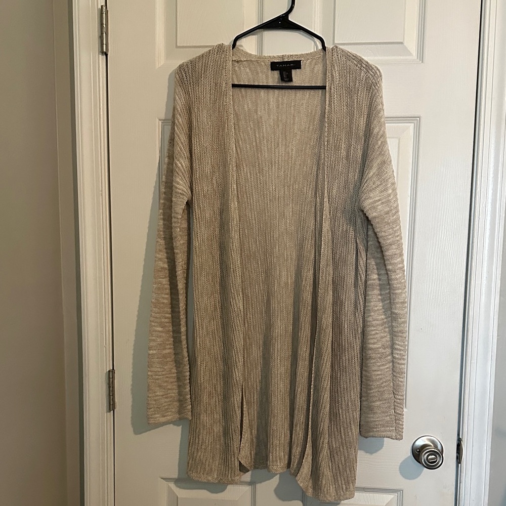 Elegant Beige Open-Front Cardigan